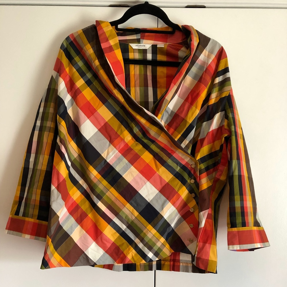 Liz Claiborne Plaid Top, Size 16